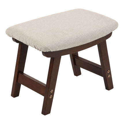 Ergonomická béžová podnožka, bukové dřevo a lněný potah