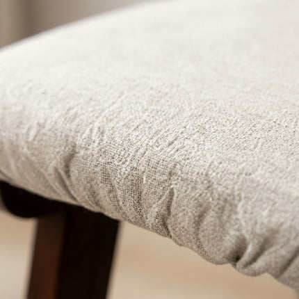 Ergonomická béžová podnožka, bukové dřevo a lněný potah