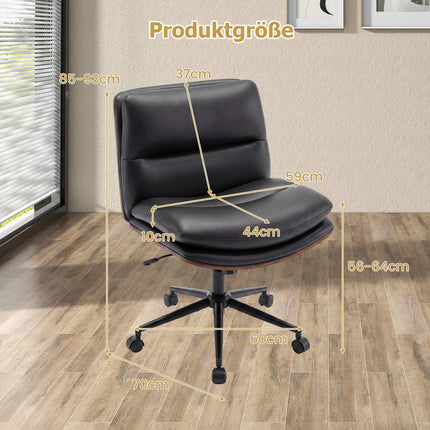 Ergonomická černá židle k psacímu stolu s kolečky, bez područek