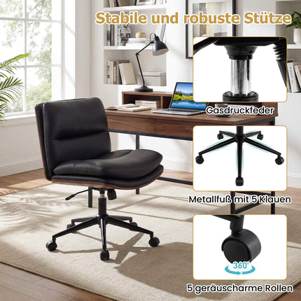 Ergonomická černá židle k psacímu stolu s kolečky, bez područek