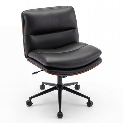 Ergonomická černá židle k psacímu stolu s kolečky, bez područek