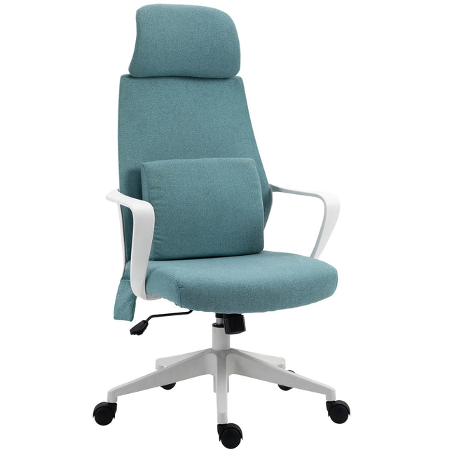 Ergonomická herní židle s masáží a nastavitelnou výškou, modrá