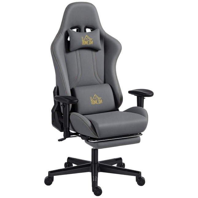 Ergonomische gamingstoel, 3D-armleuningen, verstelbaar, grijs