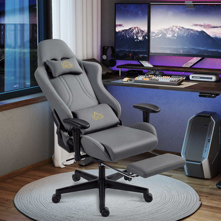 Ergonomická herní židle, 3D područky, nastavitelná, šedá