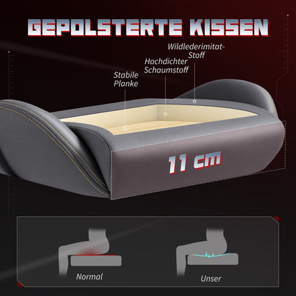 Ergonomická herní židle, 3D područky, nastavitelná, šedá