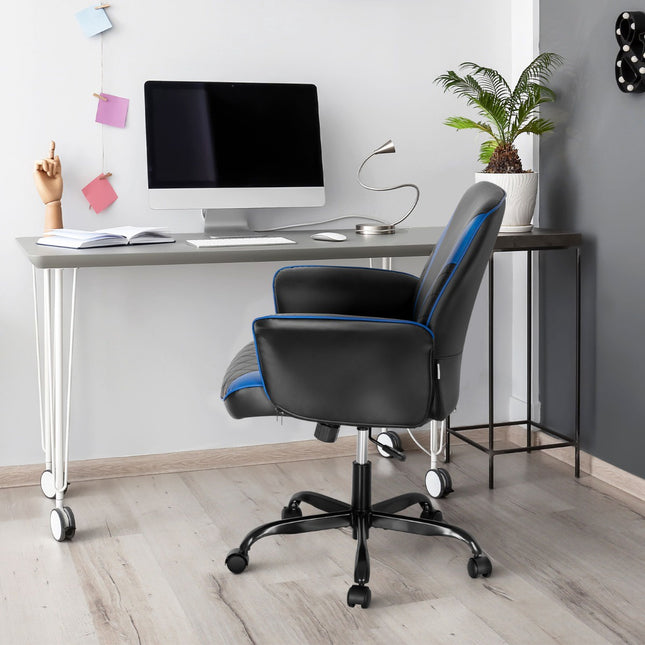Ergonomische gamingstoel, in hoogte verstelbaar, PVC-leer