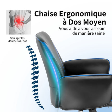 Ergonomická herní židle, výškově nastavitelná, PVC kůže