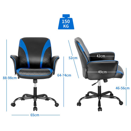 Ergonomická herní židle, výškově nastavitelná, PVC kůže