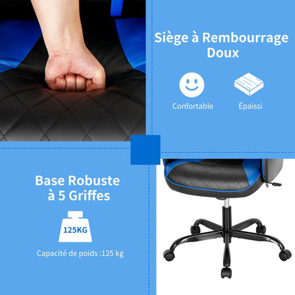 Ergonomická herní židle, výškově nastavitelná, PVC kůže