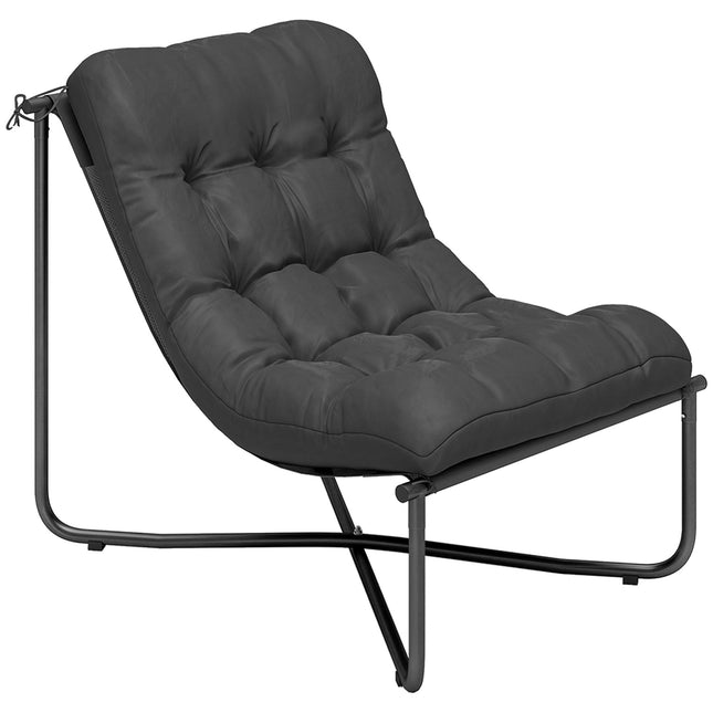 Ergonomická zahradní židle s polstrem, tmavě šedá, nosnost 120kg