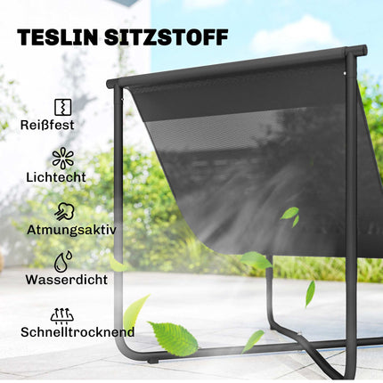 Ergonomická zahradní židle s polstrem, tmavě šedá, nosnost 120kg
