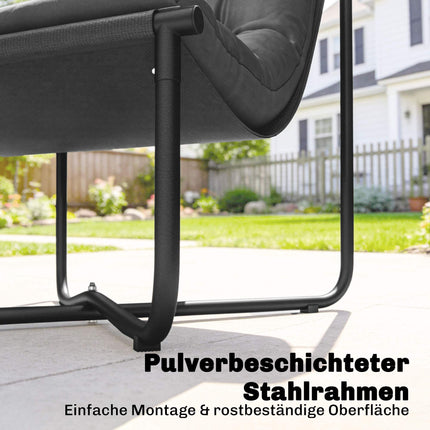 Ergonomická zahradní židle s polstrem, tmavě šedá, nosnost 120kg