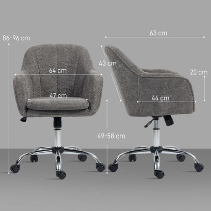 Ergonomic Grey Office Chair with Swivel and Rocking Function