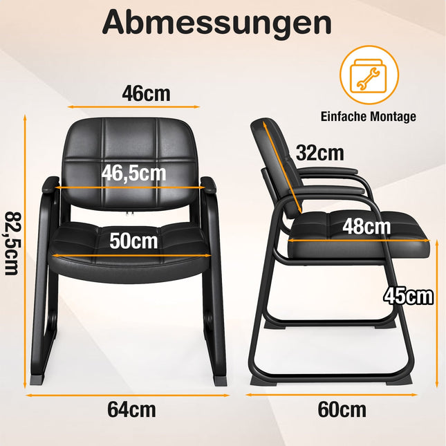 Sada ergonomických konferenčních židlí s kovovým rámem, černá