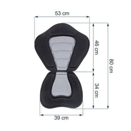 Ergonomický sedák do kajaku s nastavitelnými popruhy, černo-šedá