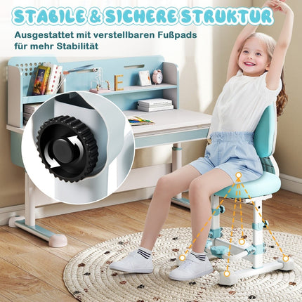Ergonomická dětská židle k psacímu stolu s nastavitelným opěradlem a podnožkou