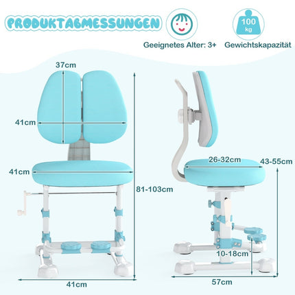 Ergonomická dětská židle k psacímu stolu s nastavitelným opěradlem a podnožkou