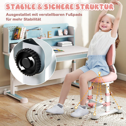Ergonomická dětská židle k psacímu stolu s nastavitelným opěradlem a podnožkou