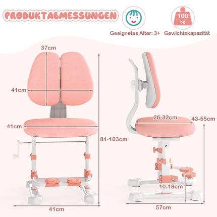 Ergonomická dětská židle k psacímu stolu s nastavitelným opěradlem a podnožkou