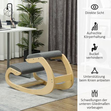 Ergonomická houpací klekačka pro lepší držení těla, šedá