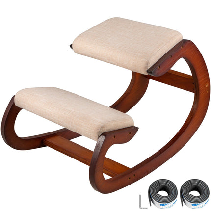Ergonomic Kneeling Chair – 220 lb, Birch Wood Rocking