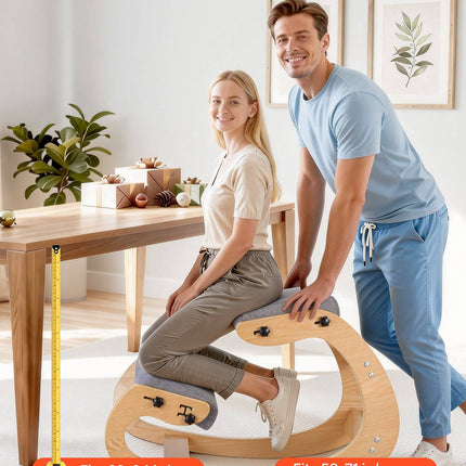 Ergonomic Kneeling Chair – Adjustable Height, Wood Frame