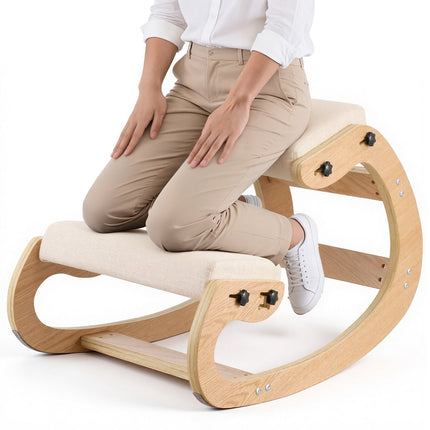 Ergonomic Kneeling Chair – Adjustable Height, Wood Frame