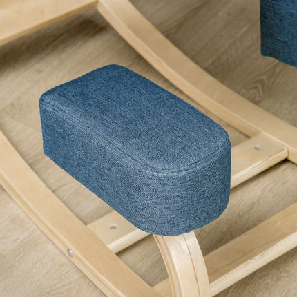Ergonomic Kneeling Chair, Birch Wood, 120kg Capacity, Blue