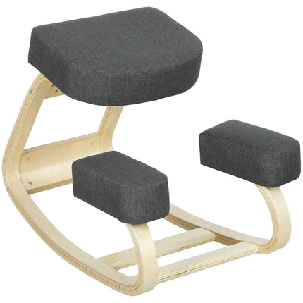 Ergonomická klekačka, březové dřevo, nosnost 120kg, tmavě šedá