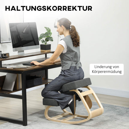 Ergonomická klekačka, březové dřevo, nosnost 120kg, tmavě šedá