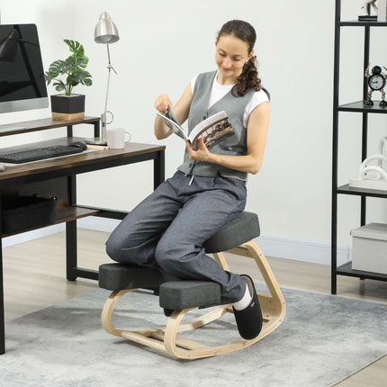 Ergonomická klekačka, březové dřevo, nosnost 120kg, tmavě šedá