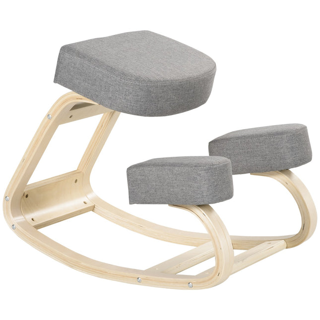 Ergonomická klekačka, březové dřevo, nosnost 120kg, šedá