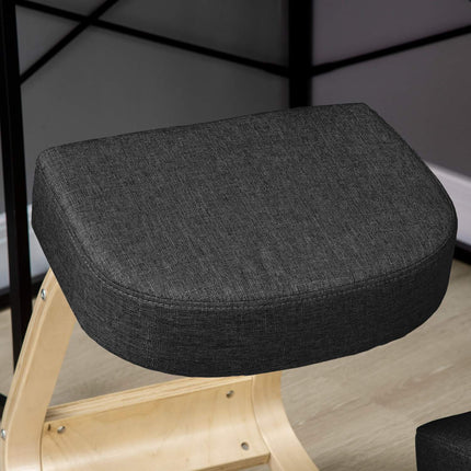 Ergonomická klekačka, březové dřevo, černá, nosnost 120 kg