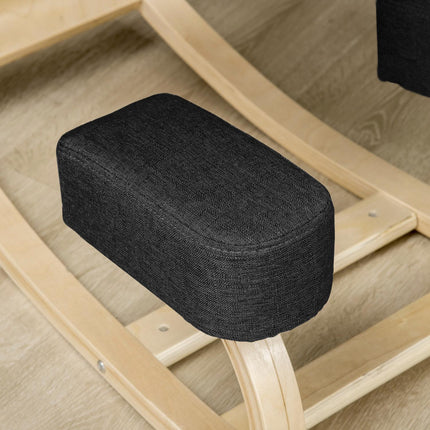 Ergonomická klekačka, březové dřevo, černá, nosnost 120 kg