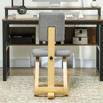 Ergonomická klekačka, březové dřevo, šedá, pro domov i kancelář