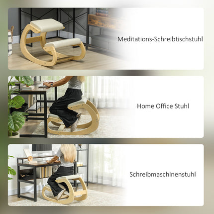 Ergonomická klekačka pro správné držení těla, houpací, krémová