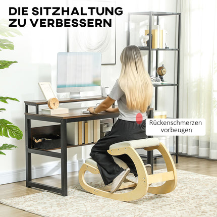 Ergonomická klekačka pro správné držení těla, houpací, krémová