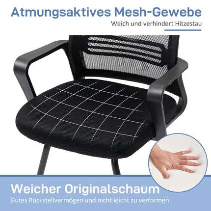 Ergonomická síťovaná židle, pěna, kovové nohy, černá