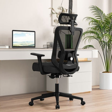 Ergonomic Mesh Office Chair, Adjustable Headrest, Black