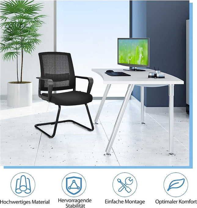Ergonomische bureaustoelen met mesh-bekleding, set van 2, draagvermogen 136 kg