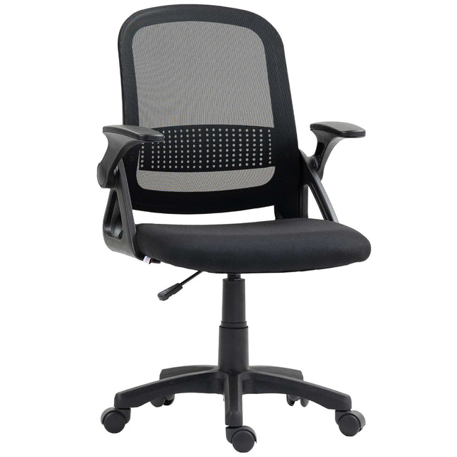 Ergonomická síťovaná kancelářská židle se sklopnými područkami, černá