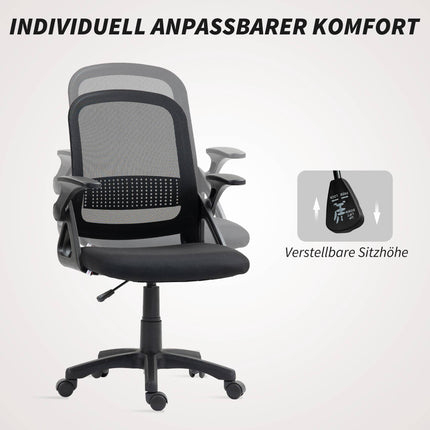 Ergonomická síťovaná kancelářská židle se sklopnými područkami, černá