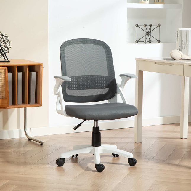 Ergonomická síťovaná kancelářská židle se sklopnými područkami, šedá