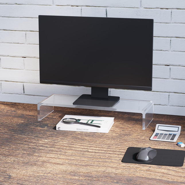 Ergonomický stojan na monitor z akrylátu, průhledný, 53x19x9cm