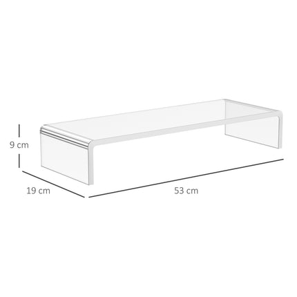 Ergonomický stojan na monitor z akrylátu, průhledný, 53x19x9cm
