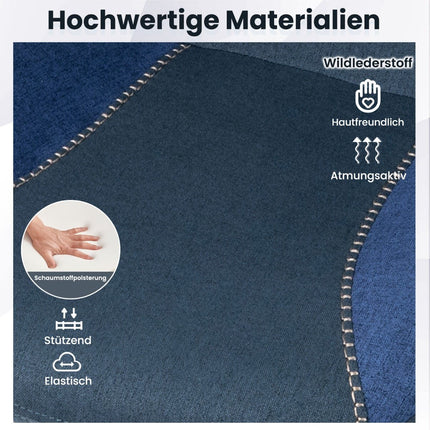 Ergonomická kancelářská židle, nastavitelná opěrka hlavy, modrý len