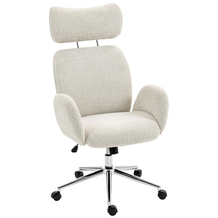 Ergonomická kancelářská židle, nastavitelná opěrka hlavy, naklápění, šedo-bílá
