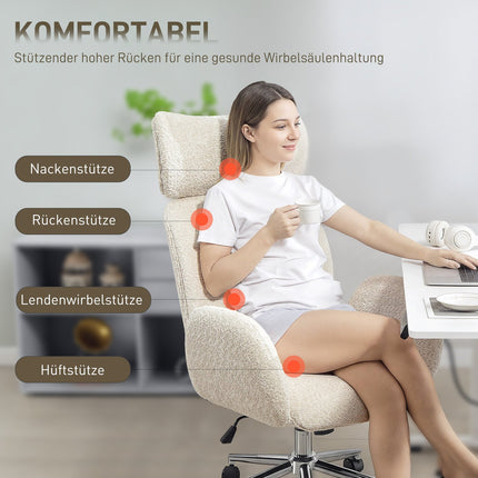 Ergonomická kancelářská židle, nastavitelná opěrka hlavy, naklápění, šedo-bílá