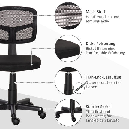 Ergonomická kancelářská židle, nastavitelná výška, černá síťovina