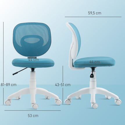 Ergonomická kancelářská židle, nastavitelná výška, modrá síťovina